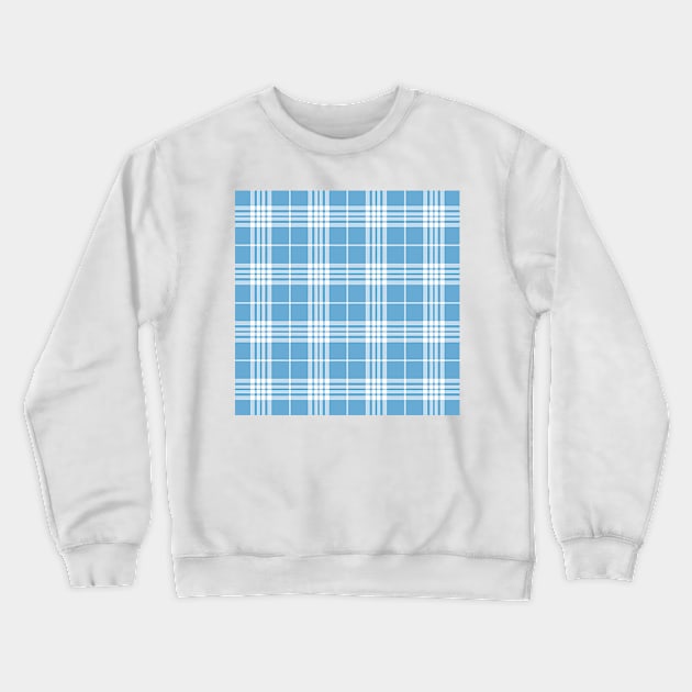 Blue and White Tartan Plaid Pattern Crewneck Sweatshirt by teezeedy